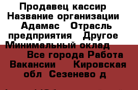 Продавец-кассир › Название организации ­ Адамас › Отрасль предприятия ­ Другое › Минимальный оклад ­ 26 500 - Все города Работа » Вакансии   . Кировская обл.,Сезенево д.